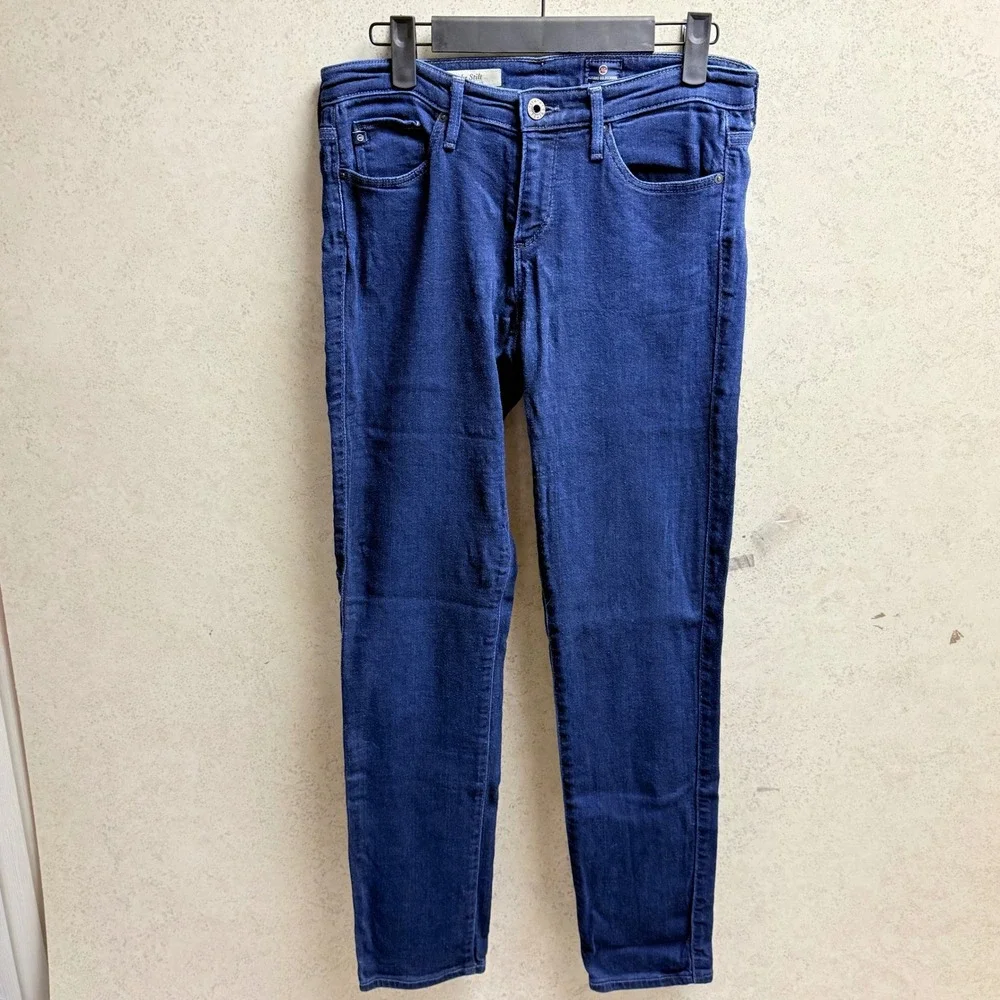 AG Adriano Goldschmied 27R Women Blue Stilt Cigarette Leg Slim Fit Designer Jean